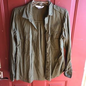 Camo Green Long Sleeve Button Up